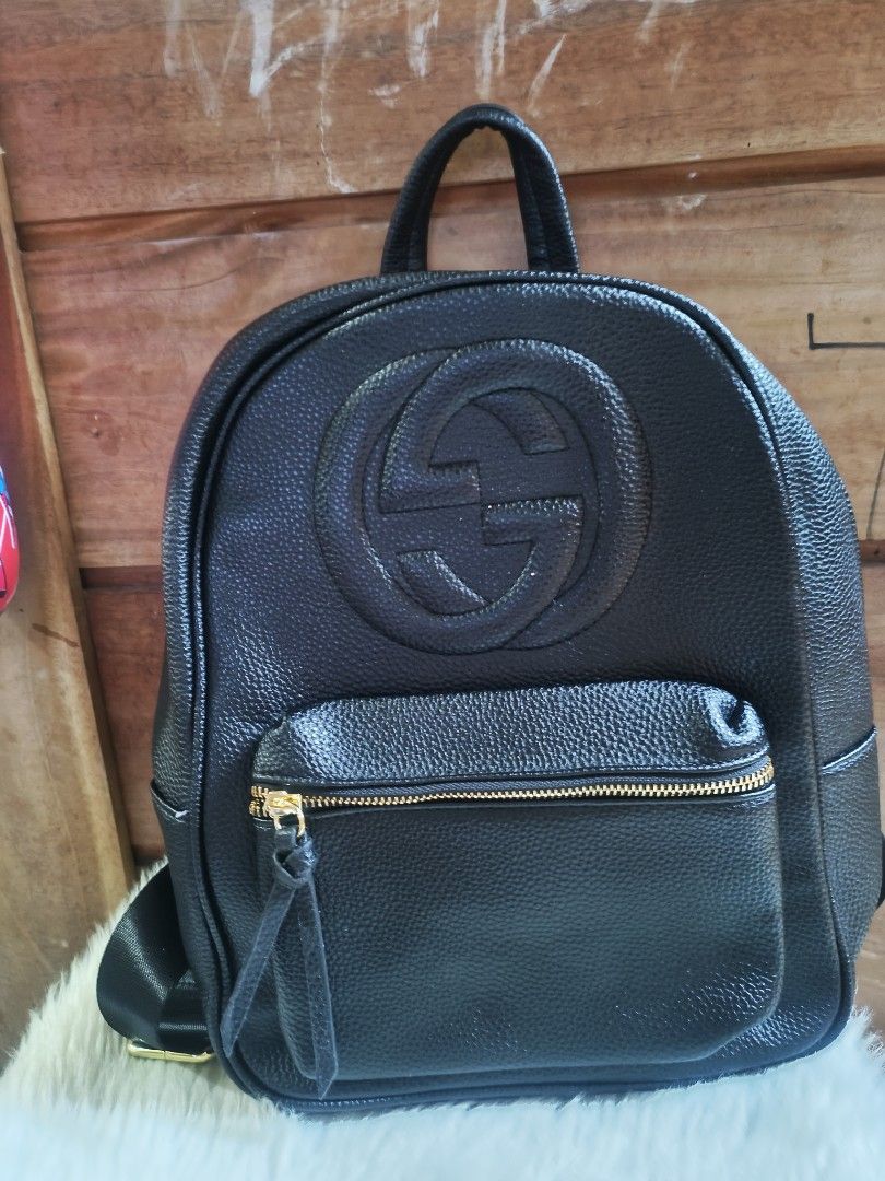 Ukay2 bags 680 each (Category: Luxury Bags & Wallets) located in Cebu City. Submitted by elen30abalo (Listing ID 1443158521, Image 1). Description: - black leather backpack - Iconic GG monogram embossed on the front - Gold hardware accents - Convenient front zip pocket - Spacious main compartment - All zippers are functional - Adjustable straps for comfortable wear.