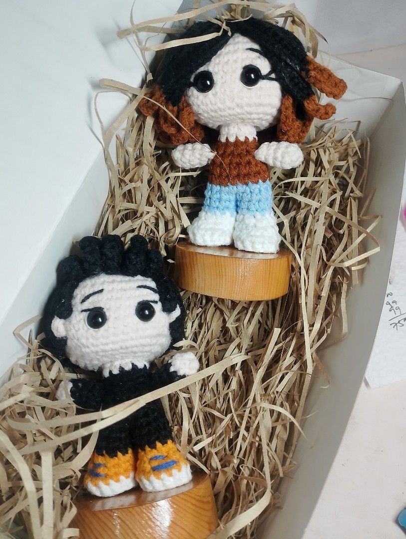 Handmade Crocheted Dolls - Couple & Doctor (Category: Handmade Craft) located in Santa Rosa. Submitted by razmelove (Listing ID 1443127281, Image 3). Description: - Set of 3 unique handmade crocheted dolls - Includes a charming couple and a professional doctor doll - Doctor doll features glasses and a lab coat - Each doll stands securely on a wooden base - Perfect for doll collectors or as a thoughtful, one-of-a-kind gift - Lovingly crafted and r