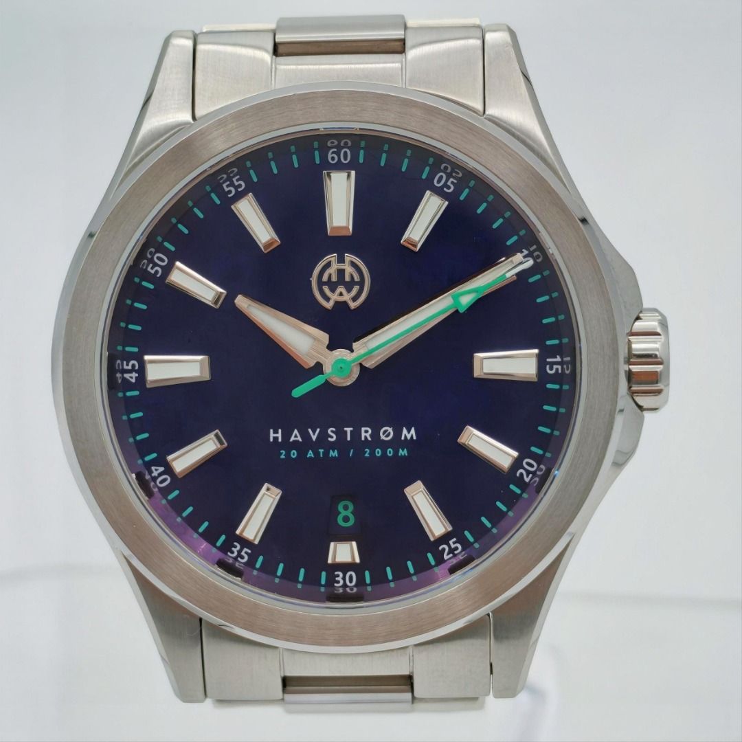 Henry Archer Havstrom Hi-Beat Automatic Microbrand Watch - PLEASE READ (Category: Men's Watches) located in Taguig. Submitted by lukaemanuel (Listing ID 1443197095, Image 1). Description: Henry Archer Havstrøm Hi-Beat Automatic Microbrand Watch ---------- 📦 Comes with original box, papers, and packaging ❌ Reason for selling: Downsizing collection Very striking microbrand diver with a deep blue textured dial, bright mint accents, and a high-beat 