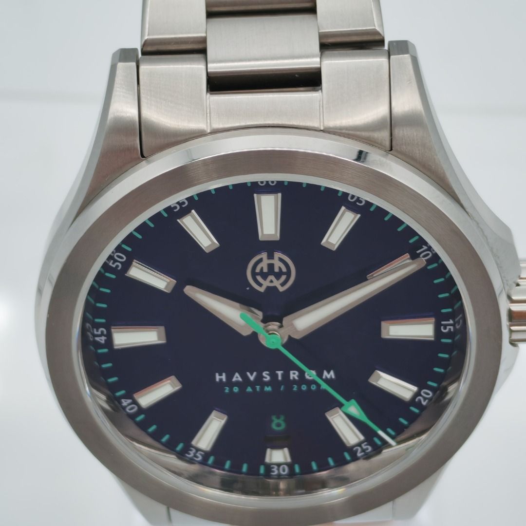 Henry Archer Havstrom Hi-Beat Automatic Microbrand Watch - PLEASE READ (Category: Men's Watches) located in Taguig. Submitted by lukaemanuel (Listing ID 1443197095, Image 3). Description: Henry Archer Havstrøm Hi-Beat Automatic Microbrand Watch ---------- 📦 Comes with original box, papers, and packaging ❌ Reason for selling: Downsizing collection Very striking microbrand diver with a deep blue textured dial, bright mint accents, and a high-beat 