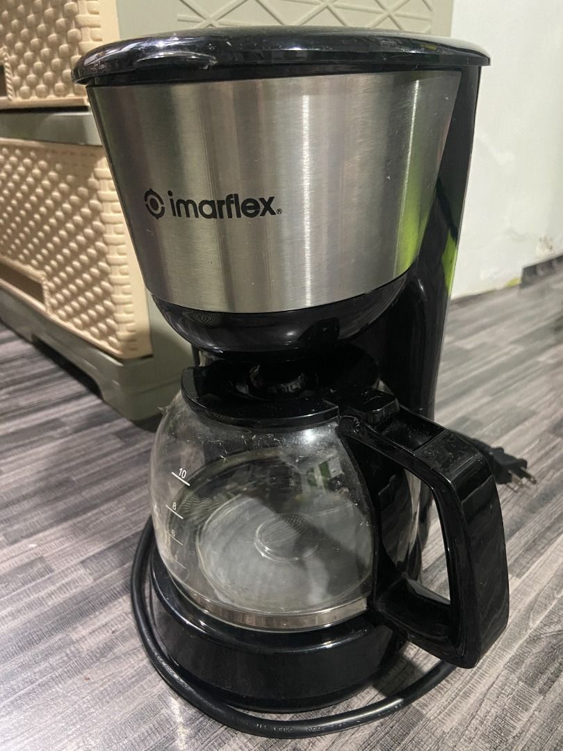 Imarflex ICM700S Coffee Maker 8-10 Cups (Black/Stainless) ICM-700S (Category: Coffee Machines & Makers) located in General Trias. Submitted by jujucb (Listing ID 1443306321, Image 1). Description: Brand: Imarflex Coffee Machine Type: Drip Coffee Maker Coffee Machine Capacity: 8 to 10 Cups Input Voltage: 230V Power Consumption: 10 Reason for Selling: Not in use anymore Original Price: ₱2000 Selling Price: ₱1500 .