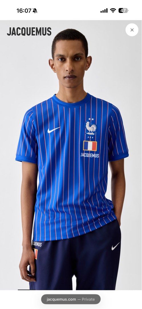 Jacquemus x Nike France Pre-Match Jersey Men, Men's Fashion