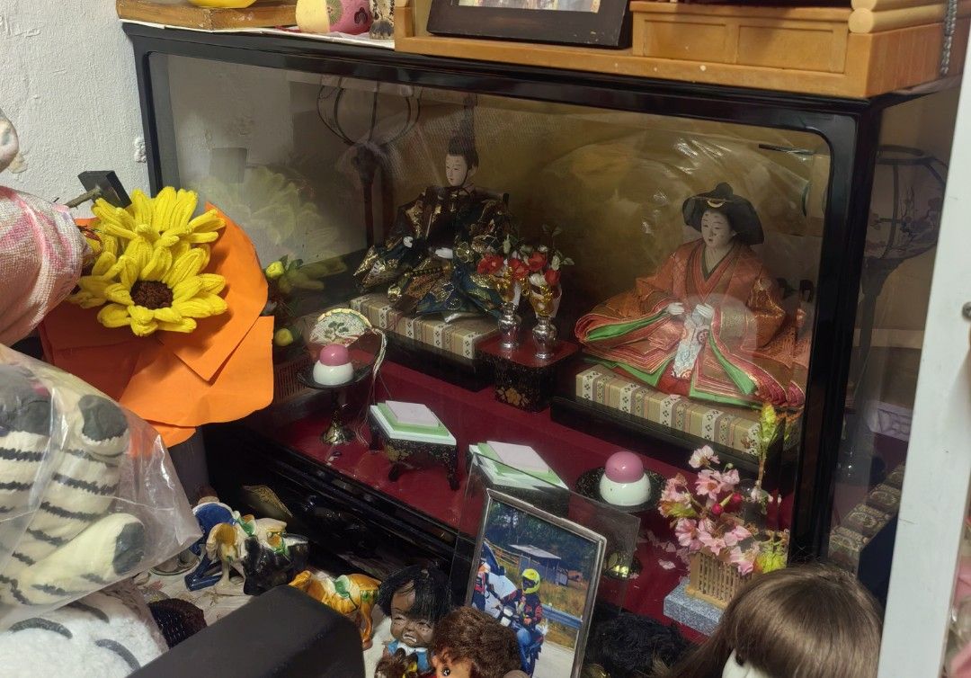 Japanese Hina Dolls Display Set (Category: Vintage Collectibles) located in Paranaque City. Submitted by furugiyafinds (Listing ID 1443176853, Image 1). Description: - Authentic traditional Japanese Hina doll set - Includes Emperor and Empress dolls - Comes with accessories - Features a protective display case - Intricately dressed dolls showcasing Japanese heritage - Ideal for cultural decoration or collectors -open box for display -as is item.