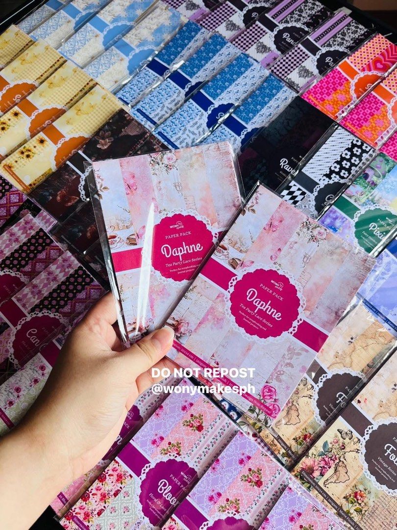 Journal Scrapbook Deco Paper 10x14cm (Category: Craft Supplies & Tools) located in Rizal. Submitted by wonymakesph (Listing ID 1443230063, Image 3). Description: Deco Paper 🌸 • 10cm x 14cm • 10 sheets/designs per pack • High quality prints • 25 designs available! Open for resellers and wholesalers! 📍San Mateo, Rizal Dm to order.