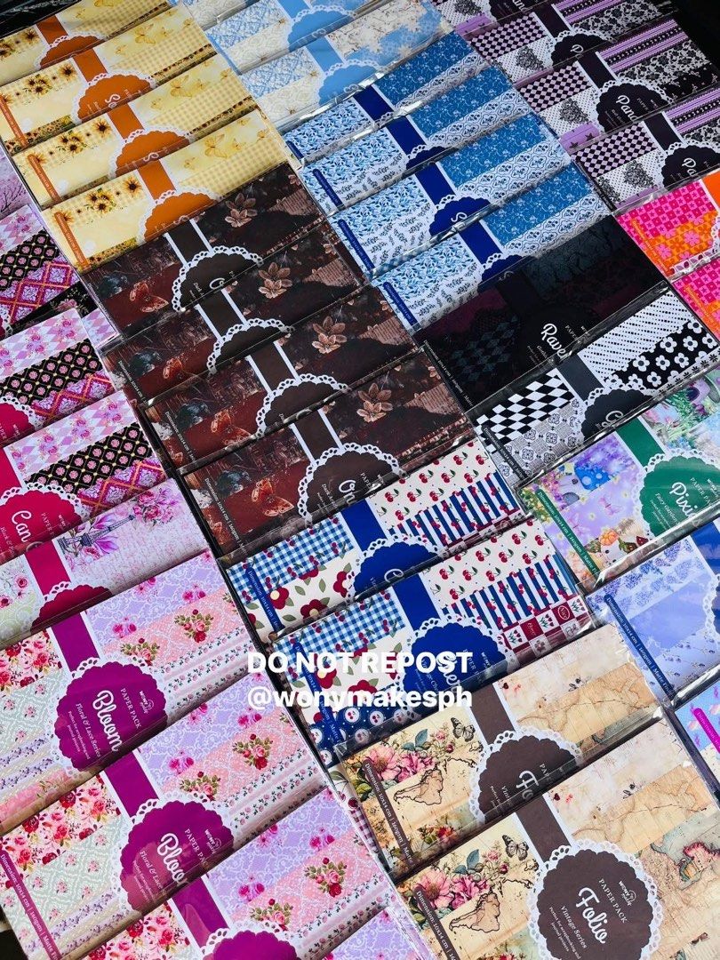 Journal Scrapbook Deco Paper 10x14cm (Category: Craft Supplies & Tools) located in Rizal. Submitted by wonymakesph (Listing ID 1443230063, Image 2). Description: Deco Paper 🌸 • 10cm x 14cm • 10 sheets/designs per pack • High quality prints • 25 designs available! Open for resellers and wholesalers! 📍San Mateo, Rizal Dm to order.