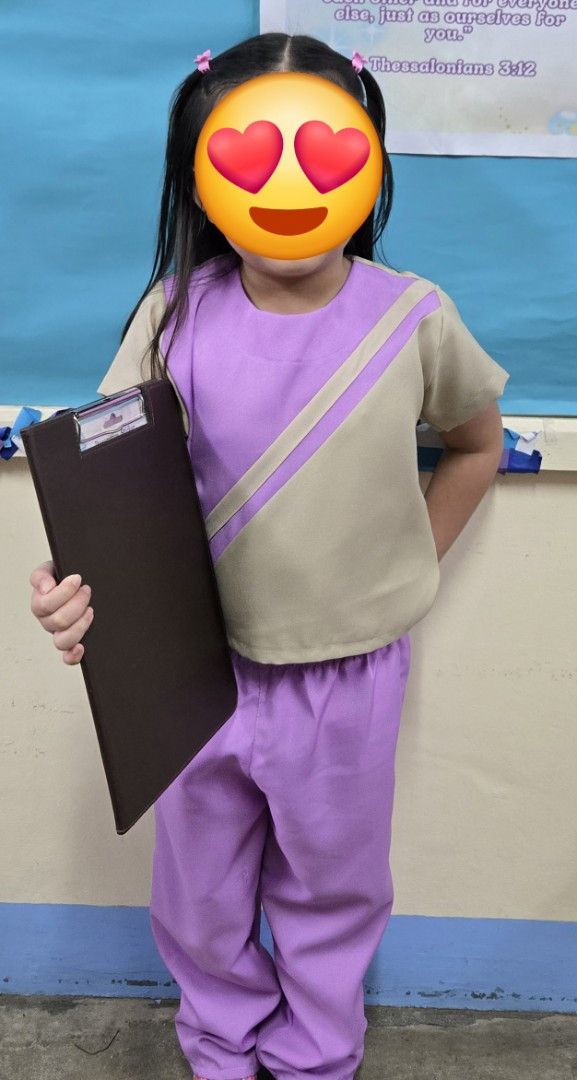 Kids' Purple and Beige Uniform Set (Category: Babies & Kids Fashion) located in Trece Martires City. Submitted by maristchrisca (Listing ID 1443163740, Image 1). Description: - Adorable beige top with purple accents and diagonal stripe design. - Matching comfortable purple pants with elastic waistband. - Short sleeves for easy movement. - Ideal for school uniforms, events, or everyday wear. - Comfortable and easy to wear for kids..