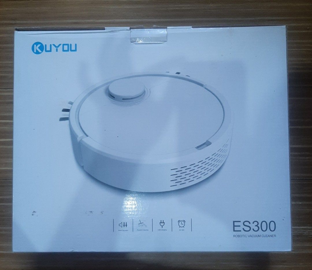 KUYOU ES300 Robotic Vacuum Cleaner (Category: Vacuum Cleaner & Housekeeping) located in Taguig. Submitted by tinni25 (Listing ID 1443316168, Image 1). Description: HOLIDAY SALE!!! - KUYOU ES300 Robotic Vacuum Cleaner - Color: White - Features: Auto Cleaning, Edge Cleaning, Auto Charging, Scheduling - Ideal for maintaining tidy floors - Purchase yours today!.