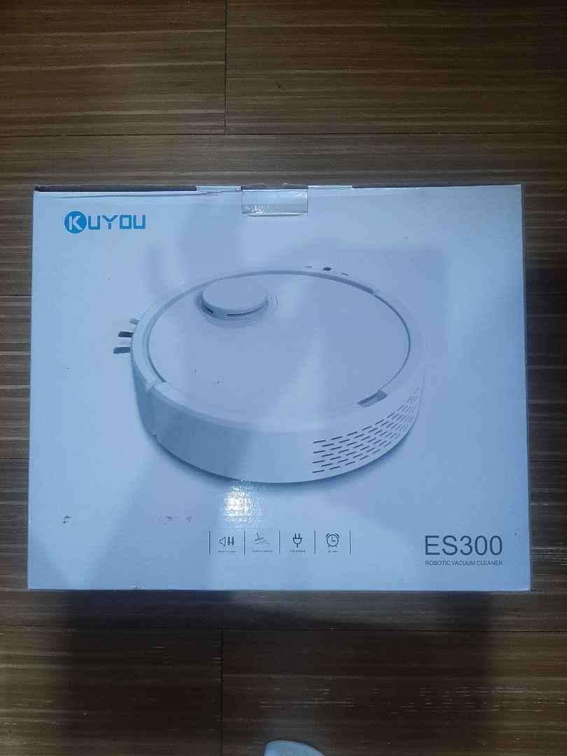 KUYOU ES300 Robotic Vacuum Cleaner (Category: Vacuum Cleaner & Housekeeping) located in Taguig. Submitted by tinni25 (Listing ID 1443316168, Image 2). Description: HOLIDAY SALE!!! - KUYOU ES300 Robotic Vacuum Cleaner - Color: White - Features: Auto Cleaning, Edge Cleaning, Auto Charging, Scheduling - Ideal for maintaining tidy floors - Purchase yours today!.
