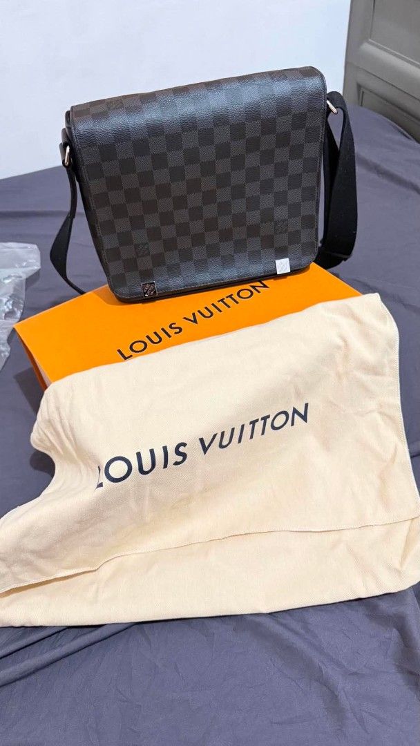 Louis Vuitton Damier Graphite District PM Black Medium Bag (Category: Luxury Bags & Wallets) located in Manila. Submitted by rafaeljoaq97967 (Listing ID 1443255940, Image 2). Description: - Authentic Louis Vuitton Messenger Bag - Damier Graphite District PM Black - Adjustable Shoulder Strap - Includes Original Dust Bag and Box - Ideal for Daily Use.
