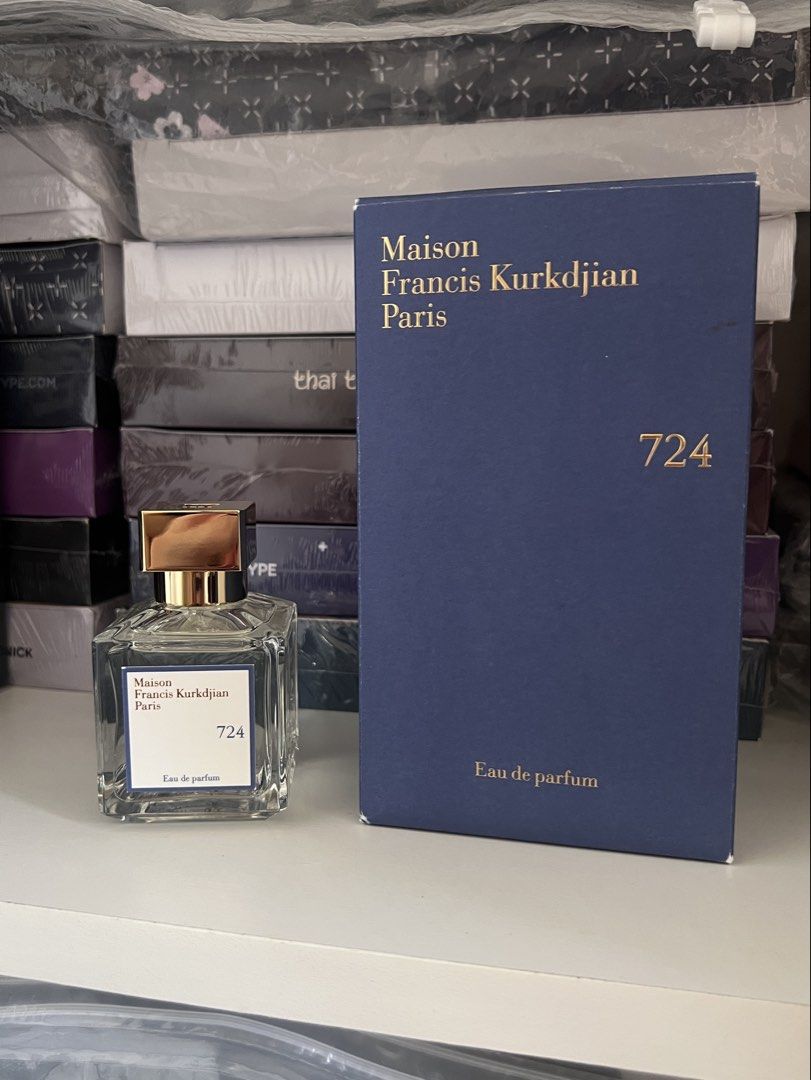 Maison Francis Kurkdjian 724 (Category: Fragrance & Deodorants) located in Marikina City. Submitted by pastofdraw (Listing ID 1429937435, Image 1). Description: fsm/70ml (few sprays missing) full presentation ₱16k in Rustan's (always sold out) *all items are guaranteed authentic , i dont buy fakes/replicas*.