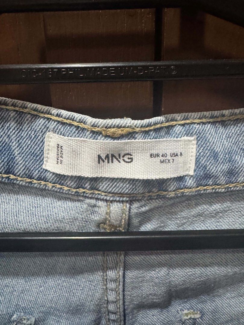 MANGO Denim Matching Set (Category: Sets or Coordinates) located in Manila. Submitted by gabbymanzzzz (Listing ID 1443240088, Image 3). Description: MNG Mango Denim Matching Set - Light Wash (Mango Denim Jacket and Mango Denim Jeans) Description: Selling this authentic MNG (Mango) Denim matching jacket and Jean set. Perfect for that classic denim-on-denim look! Included: - Denim button-down jacket - Denim cargo-style jeans. Condition: Original an