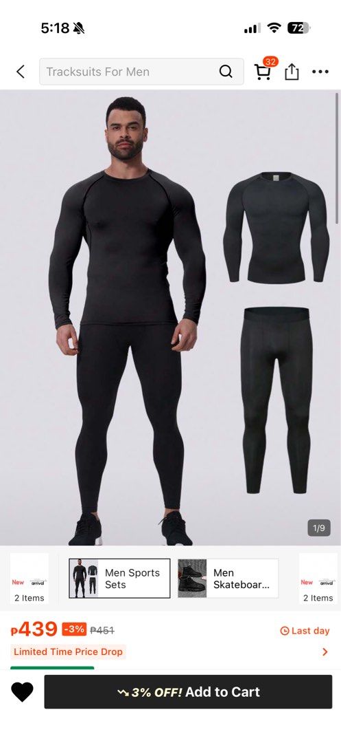 Men's Black Long Sleeve Tracksuit Set (Category: Sets & Coordinates) located in Mabalacat. Submitted by blueberry31b (Listing ID 1443230205, Image 1). Description: - Men's black tracksuit set - Includes long sleeve top and matching pants - Ideal for sports or swimming wear - Comfortable and stylish design .