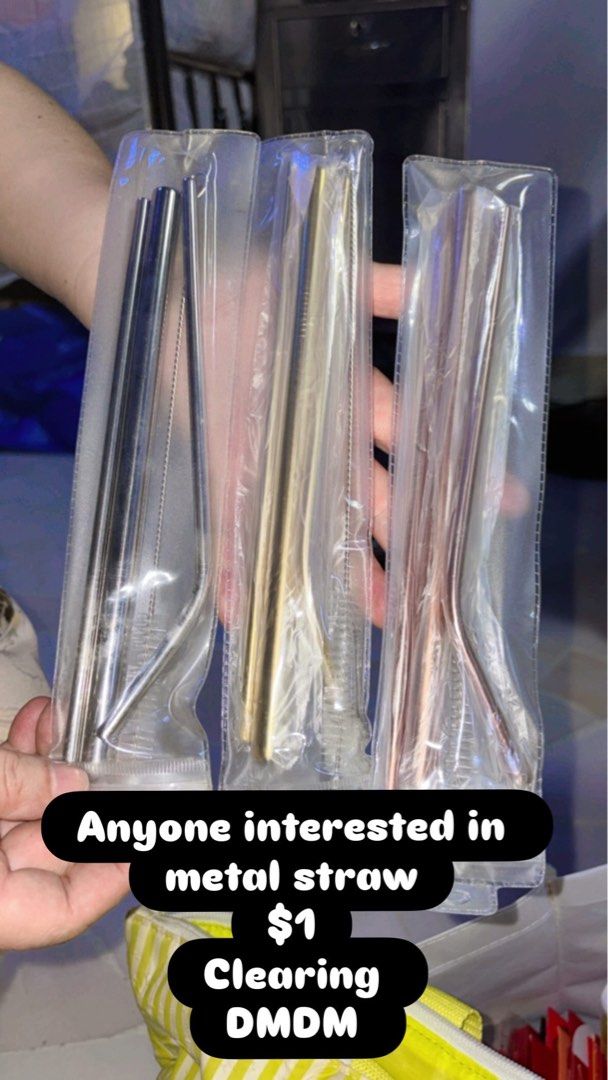Metal Straws with Cleaning Brushes - $1 Each479450673773301760