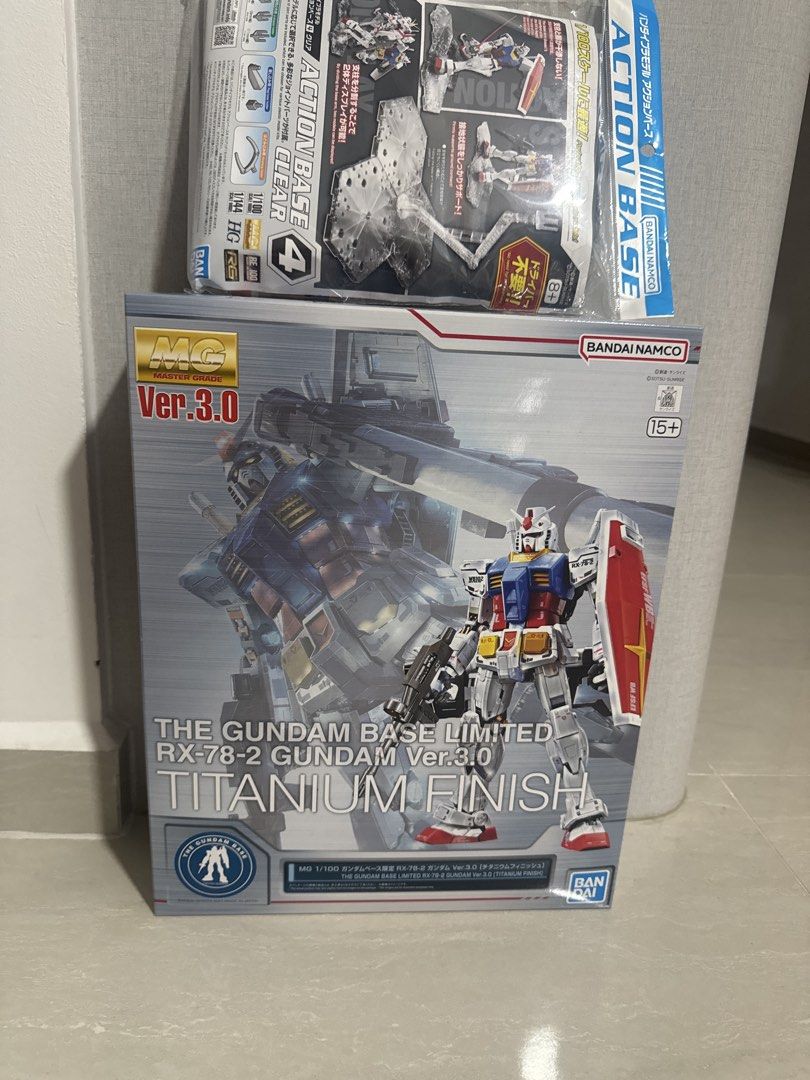 MG RX-78-2 Gundam Ver.3.0 Titanium Finish Model Kit (Category: Gundam Model Kits) located in Singapore. Submitted by ken7277g (Listing ID 1443233579, Image 1). Description: - Master Grade RX-78-2 Gundam Ver.3.0 - Titanium Finish (metal series) - Limited Edition from The Gundam Base - Includes Action Base 4 Clear - Perfect for collectors and Gundam enthusiasts - Bandai Namco product - Recommended for ages 15 and up - free stand - price is fixed - 