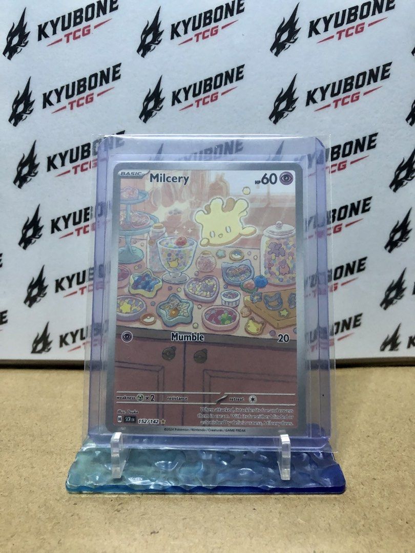 Milcery 152/142 [EN] Pokemon TCG (Category: Raw Singles) located in Tarlac. Submitted by kyubone (Listing ID 1435935295, Image 1). Description: Milcery (Stellar Crown 152/142) 879 + 75 Shipping feee - Near Mint (With minimal white at the corners) (Check Last Photo) - Sleeved since pulled - Comes with free PSA Slab Protector or Magnetic Case Protector (Buyer choice) Please review the photos carefully before purchasing. The item shown in the pictur