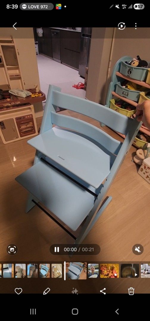 [NEW] Baby High Chair - Light Blue (Category: Baby High Chairs) located in Singapore. Submitted by moontayyuefeng (Listing ID 1443129097, Image 1). Description: - Light blue baby high chair - Not used before, just assembled 1x and already dismantled. - Sturdy and well-made construction - Perfect for meal times - Ready for a new home.