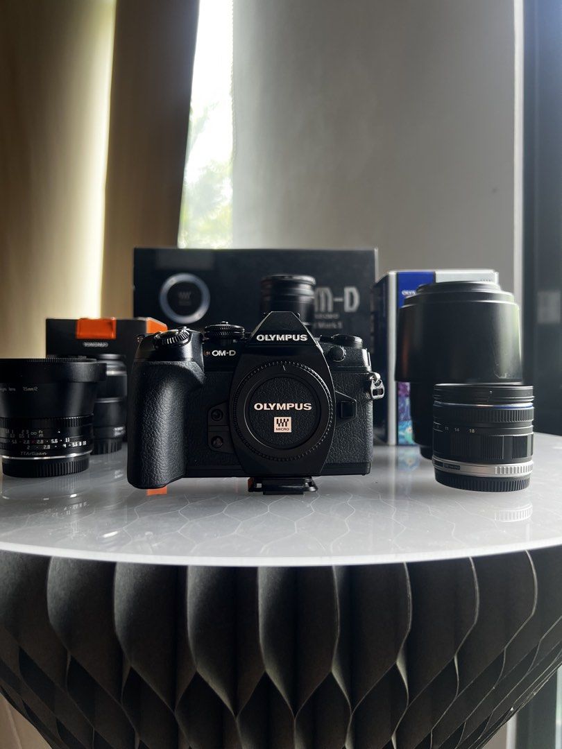 Olympus EM1 Mark II + Lenses (Category: Video Cameras) located in Tuguegarao City. Submitted by chronostalgic_ph (Listing ID 1443221559, Image 3). Description: FOR SALE – Bundle Price: ₱89,500 Olympus OM-D E-M1 Mark II (Complete Box + 3 Batteries) – ₱35,000 Lumix 42.5mm (Complete Box) – ₱10,000 Olympus 75-300mm Ver. II (Complete Box) – ₱17,000 Lumix 12-35mm Ver. I (No Box) – ₱13,000 Yongnuo 25mm (Complete Box) – ₱4,000 Olympus 9-18mm (No Box) – S