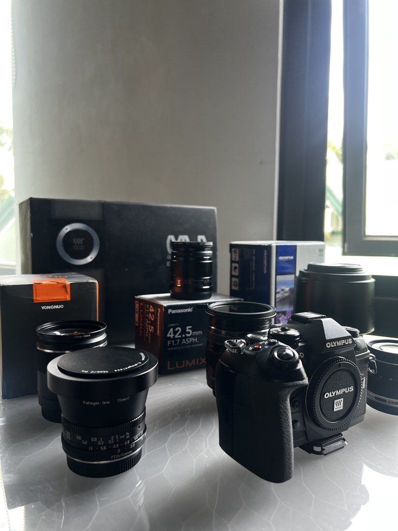 Olympus EM1 Mark II + Lenses (Category: Video Cameras) located in Tuguegarao City. Submitted by chronostalgic_ph (Listing ID 1443221559, Image 2). Description: FOR SALE – Bundle Price: ₱89,500 Olympus OM-D E-M1 Mark II (Complete Box + 3 Batteries) – ₱35,000 Lumix 42.5mm (Complete Box) – ₱10,000 Olympus 75-300mm Ver. II (Complete Box) – ₱17,000 Lumix 12-35mm Ver. I (No Box) – ₱13,000 Yongnuo 25mm (Complete Box) – ₱4,000 Olympus 9-18mm (No Box) – S