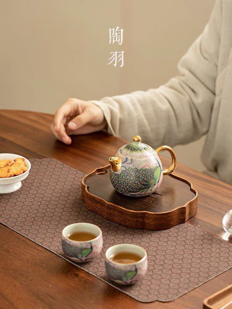 Peacock Ceramic Teapot and Cups Set perfect as a gift479180352830187521