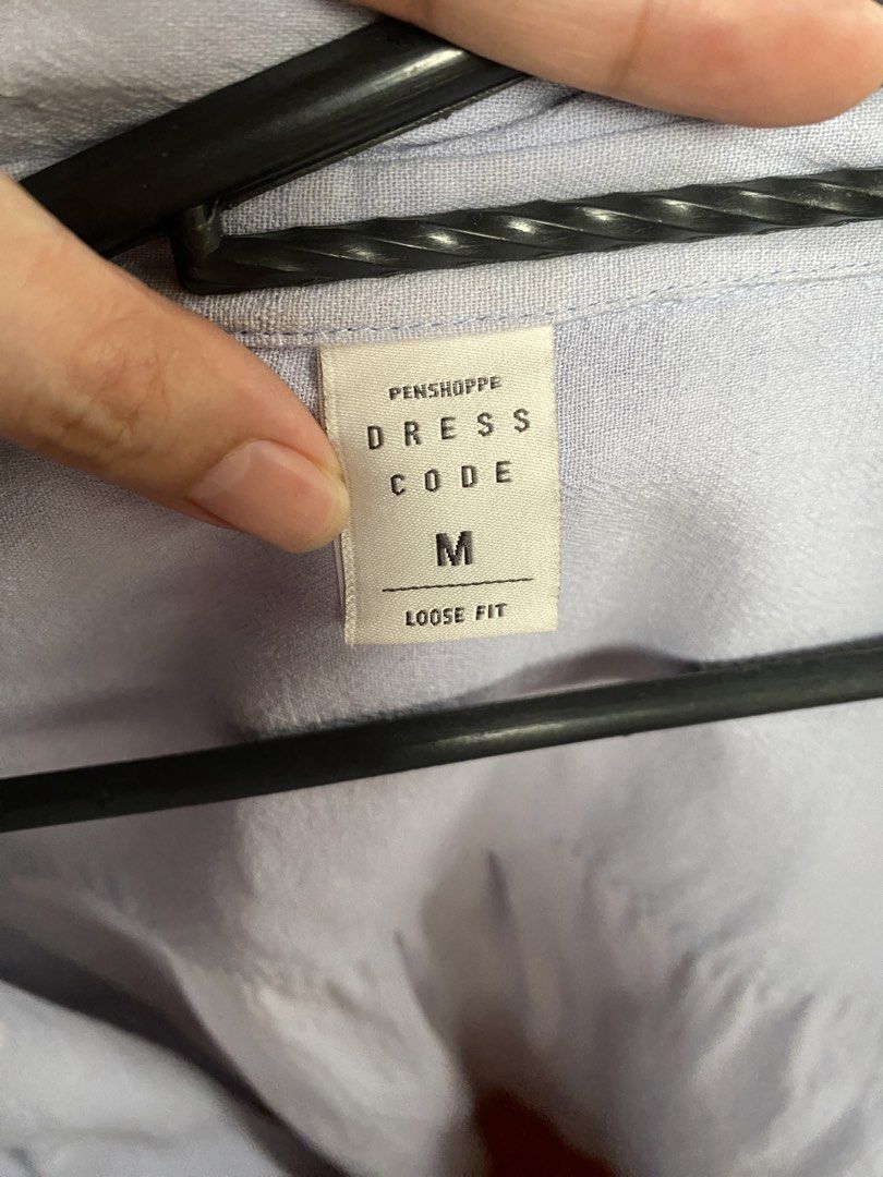 Penshoppe Dress Code Light Blue Loose Fit Button Down Shirt Size M (Category: Longsleeves) located in Malabon City. Submitted by squarepants1 (Listing ID 1443224549, Image 3). Description: - Penshoppe light blue button-down shirt - Size: Medium (M).