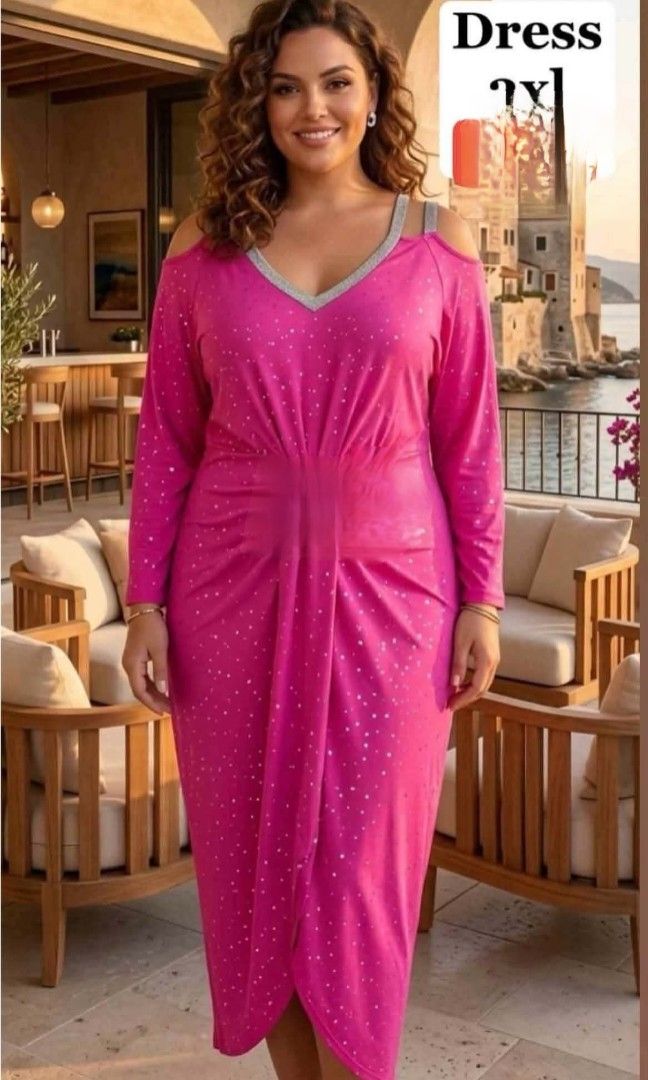 Plus size Barbie Pink Shiny dress (Category: Evening dresses & gowns) located in Pasig City. Submitted by iamblessed88 (Listing ID 1443132689, Image 1). Description: Barbie Pink Glittery Shiny Dress stretchable Fabric Elegant design Same day Delivery within Metro Manila and Nationwide Shipping Selling with FREEBIES MOP: Maribank/Gcash/Maya/Gotyme location: PASIG.