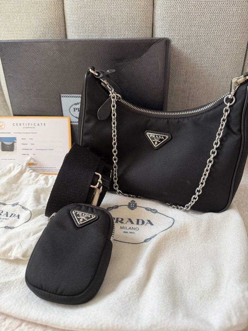 Prada re edition (Category: Cross-body Bags) located in Manila. Submitted by aleon21 (Listing ID 1443238484, Image 1). Description: Complete with entrupy Like new Meet up and shipping 📍 davao .