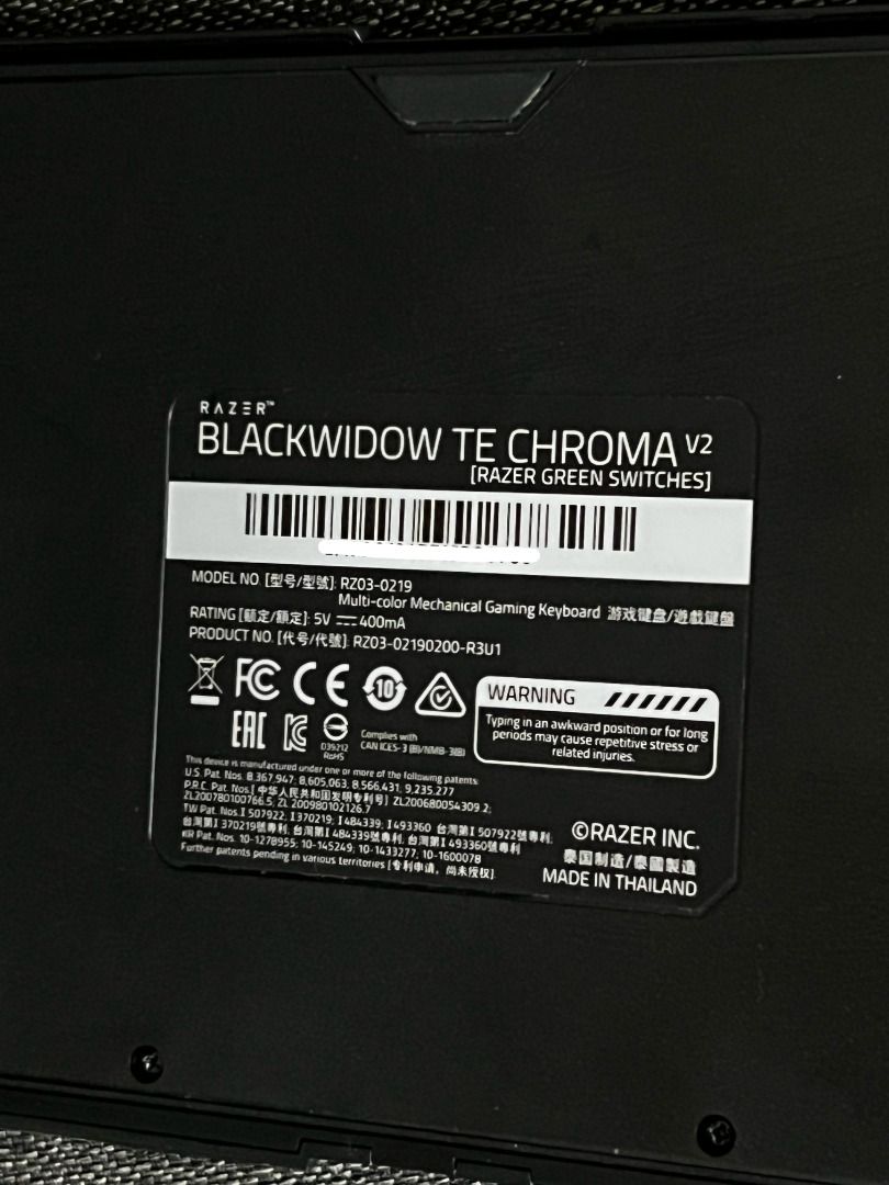 Razer BlackWidow TE Chroma V2 Mechanical Keyboard479252020661463043