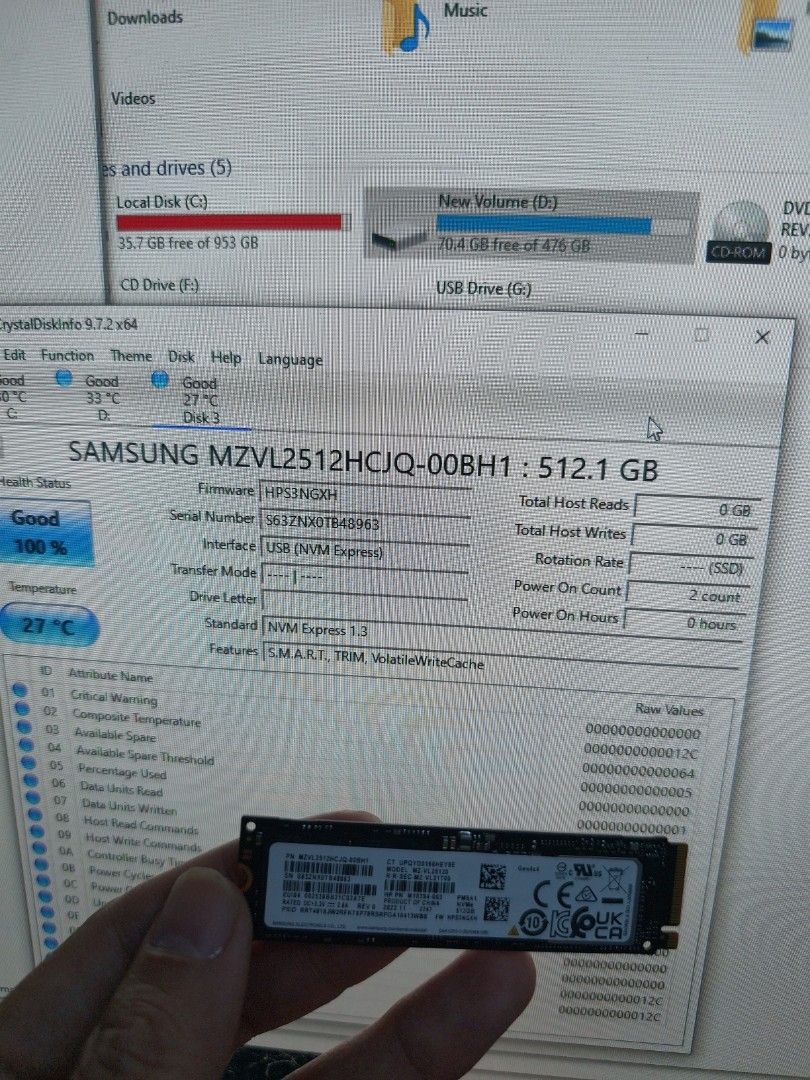 Samsung 512 GB NVMe SSD new disk 5a