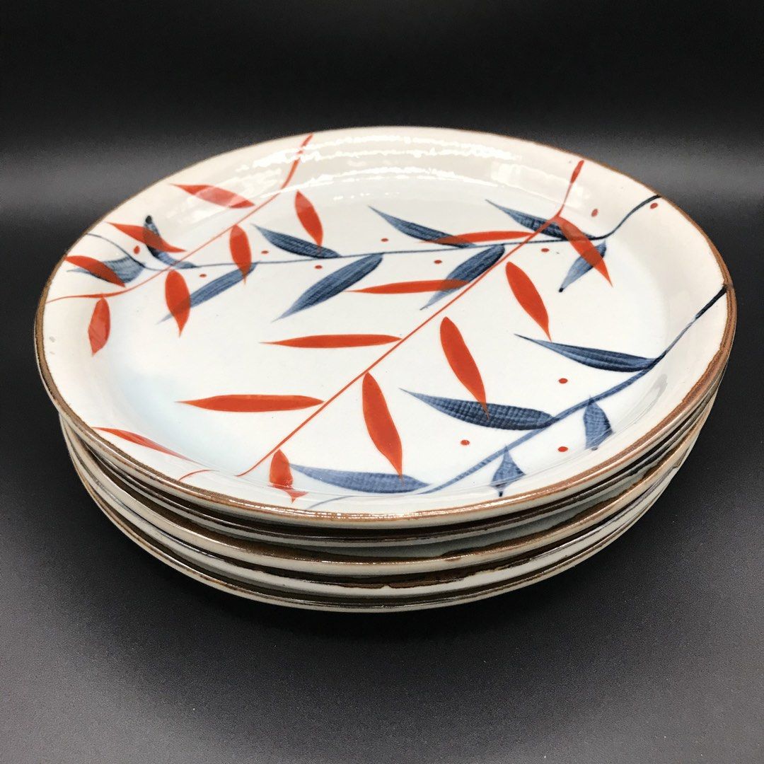 Set of 5 Stoneware Ceramic Plates (Category: Dinnerware & Cutlery) located in Baao. Submitted by all.things.japan (Listing ID 1443133690, Image 1). Description: - Set of 5 unique ceramic plates - Japanese-inspired designs (bamboo leaves, floral, stripes) - Ideal for serving snacks or as decorative pieces - Dishwasher and microwave safe - No chips or cracks.