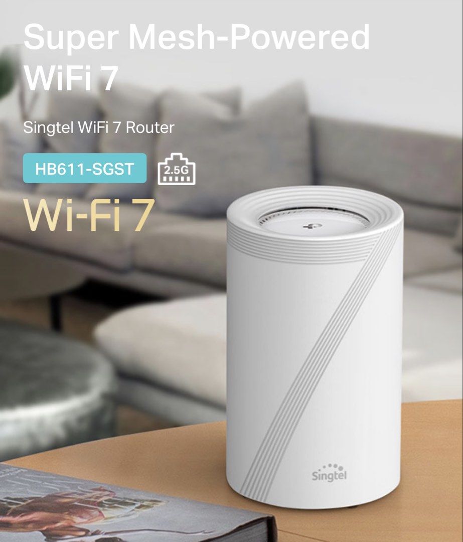 Singtel WiFi 7 Router HB611-SGST Mesh Powered479882693480949761