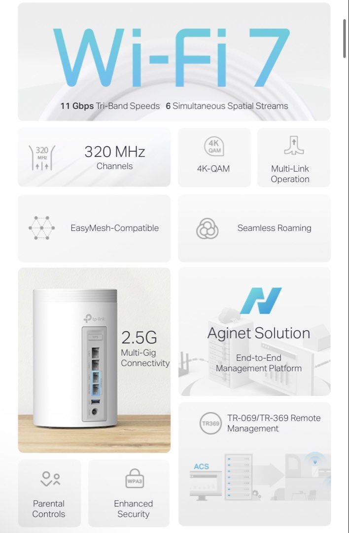 Singtel WiFi 7 Router HB611-SGST Mesh Powered479882693480949762