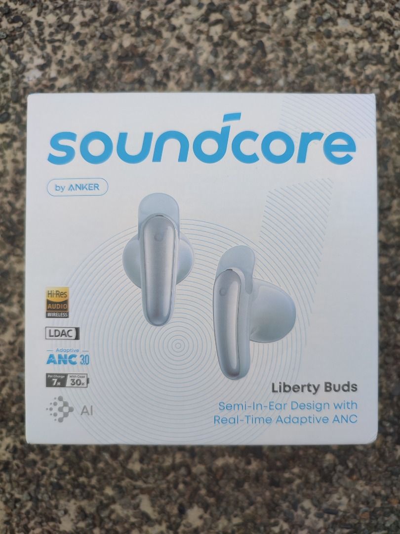 Soundcore Liberty Buds by Anker (Category: Earphones) located in Manila. Submitted by yonsei55 (Listing ID 1443315865, Image 1). Description: Brandnew 💯 sealed Color: Blue soundcore Liberty Buds by Anker, Semi-in-Ear TWS, Removable Ear Fins, Real-Time Adaptive Noise Cancelling, Fast Charging, Wireless Bluetooth Earbuds,Translation Earbuds, 30H Playtime D1200.