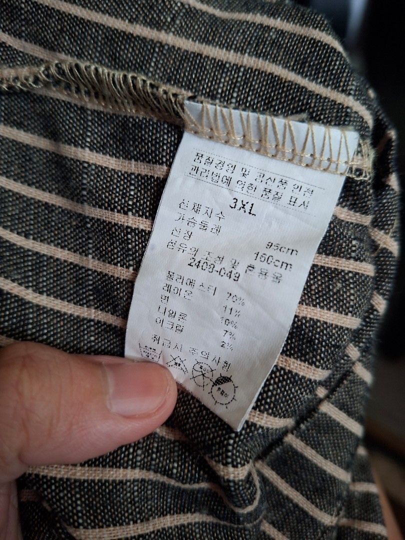 Striped Button-Up Shirt with Pockets (Category: Shirts) located in Santa Rosa. Submitted by jaypi.declutter (Listing ID 1443206495, Image 3). Description: Chest circumference based on tag is 95 cm or 37.40 inches Length is 21.25 inches.