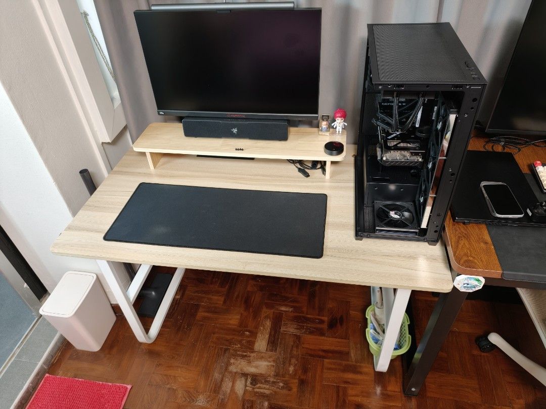 Study / Computer Desk (Category: Tables & Sets) located in Singapore. Submitted by wishechin92 (Listing ID 1443257813, Image 2). Description: Simple PC / study wooden desk - 120 x 70 x 72cm - Upgrading to standing desk - Self collect early of July - May visit to see and believe .
