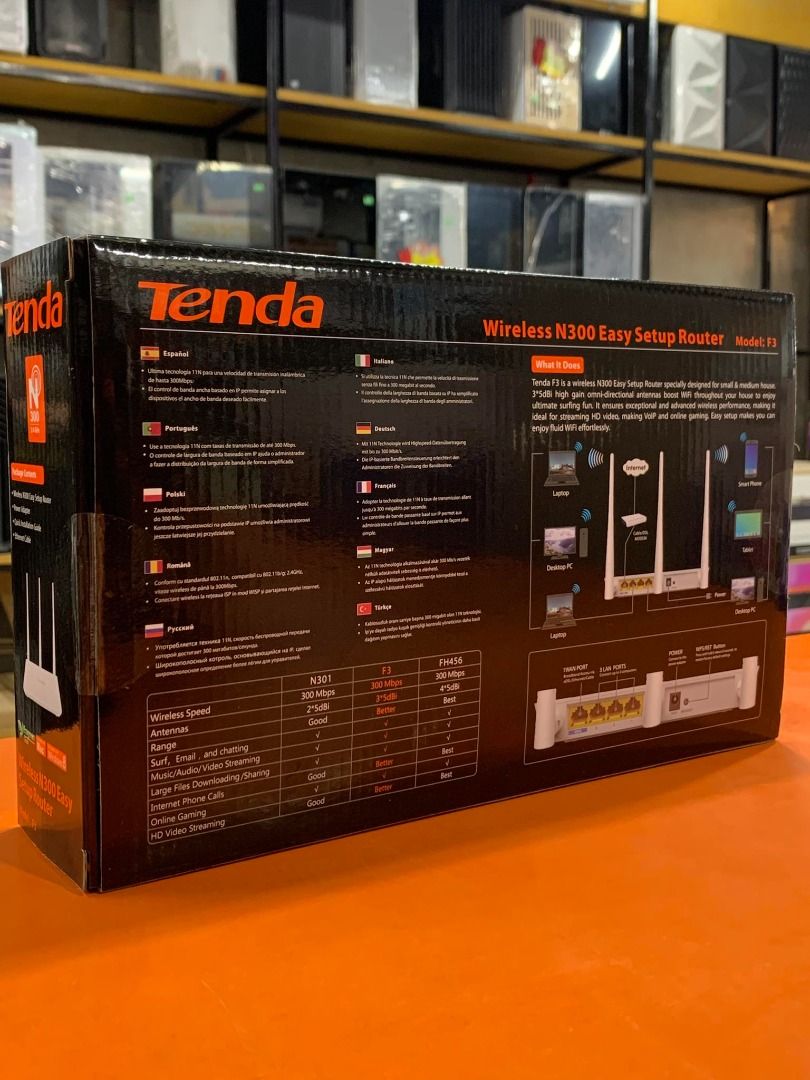 Tenda Wireless N300 Easy Setup Router F3 (Category: Networking) located in Caloocan City. Submitted by egiegameshop (Listing ID 1443177965, Image 2). Description: - Tenda Wireless N300 Router (Model F3) - Green Wireless technology - Enjoy WiFi anywhere in your house - Stable and fast WiFi experience - Easy setup in just 30 seconds - Multiple units available 𝐄𝐆𝐈𝐄 𝐆𝐀𝐌𝐄 𝐒𝐇𝐎𝐏 – Your One-Stop Computer Store & PC Build Hub! 0915-894-96-84vb
