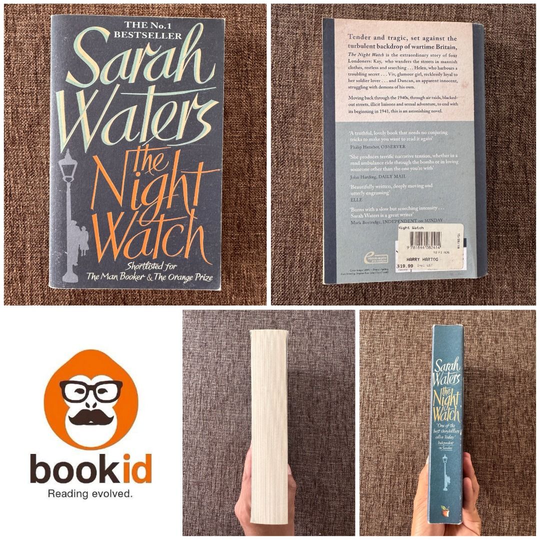 The Night Watch by Sarah Waters (Category: Storybooks) located in Caloocan City. Submitted by bookidph (Listing ID 1443126073, Image 1). Description: 🌙🕰️ Now Available: The Night Watch by Sarah Waters ✨📖 A richly layered historical novel that explores love, loss, and resilience during and after World War II. 📖 Synopsis: Told in reverse chronology, the story follows four interconnected lives in wartime and post-war London. As secrets are revea