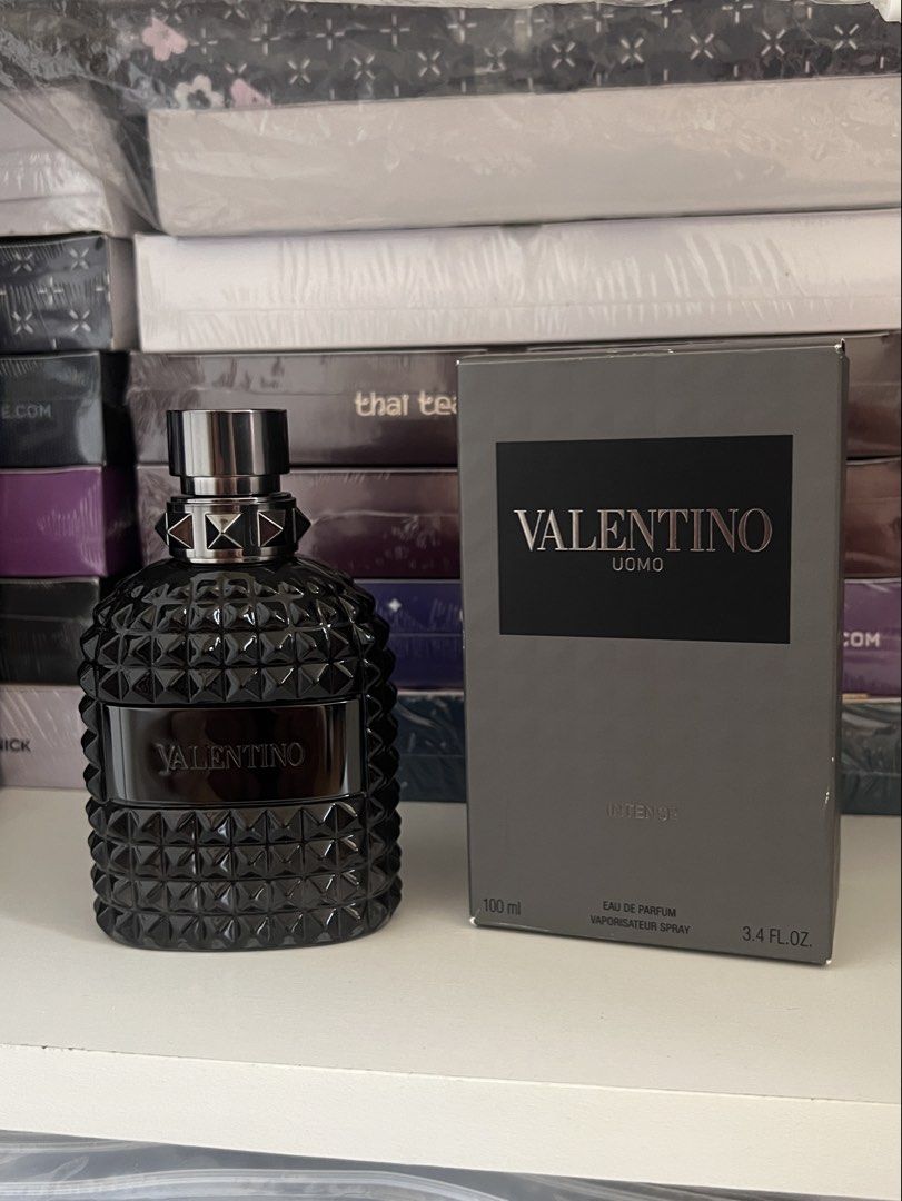 Valentino Uomo Intense (discontinued) (Category: Fragrance & Deodorants) located in Marikina City. Submitted by pastofdraw (Listing ID 1429937436, Image 1). Description: few sprays missing discontinued ₱7.3k in Rustan's *all items are guaranteed authentic , i dont buy fakes/replicas*.