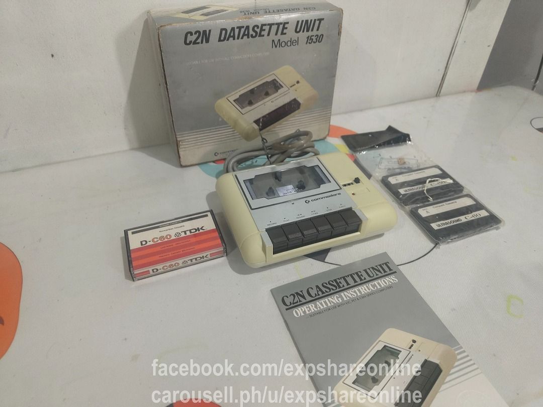 Vintage Commodore 1530 (C2N) Datasette Storage for Commodore Computers (Category: Hard Disks & Thumbdrives) located in Cebu City. Submitted by expshareonline (Listing ID 1443142637, Image 2). Description: Please take time to read! No trades! Price: P1600 Condition: -Untested -Still presentable and good condition with no signs of damages Includes: -C2N Datasette unit -3 Extra casette storage -Box and manual Location: -Cebu City, Lahug area -Free d