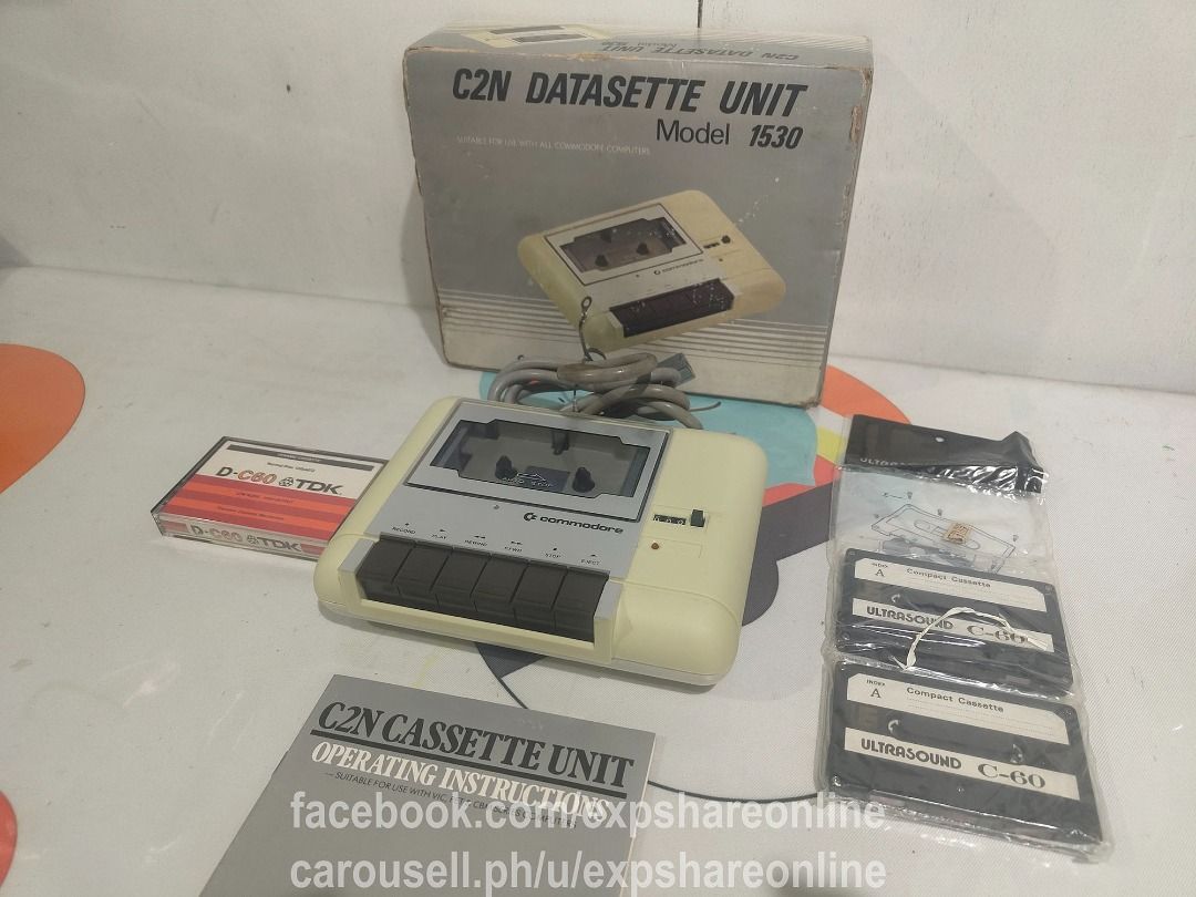 Vintage Commodore 1530 (C2N) Datasette Storage for Commodore Computers (Category: Hard Disks & Thumbdrives) located in Cebu City. Submitted by expshareonline (Listing ID 1443142637, Image 3). Description: Please take time to read! No trades! Price: P1600 Condition: -Untested -Still presentable and good condition with no signs of damages Includes: -C2N Datasette unit -3 Extra casette storage -Box and manual Location: -Cebu City, Lahug area -Free d