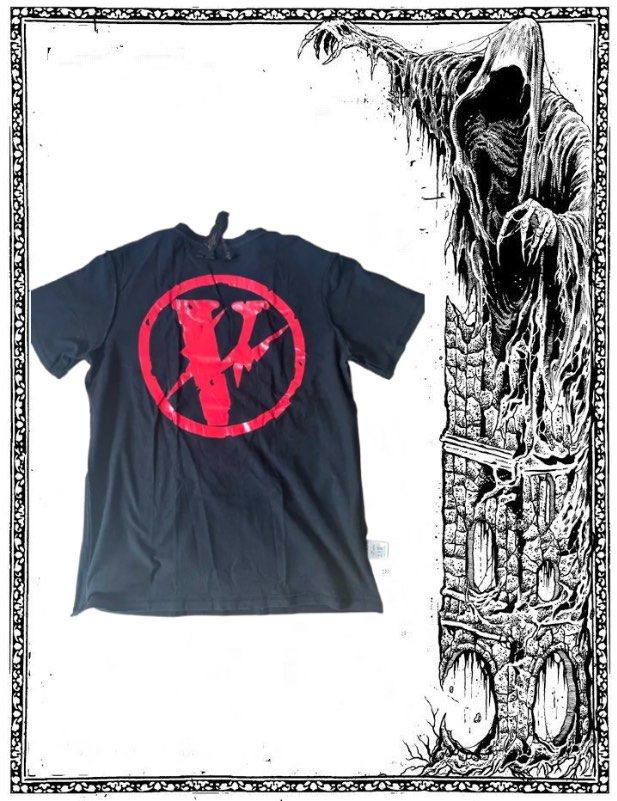 VLONE Black T-Shirt with Red Logo (Category: Tshirts & Polo Shirts ) located in Manila. Submitted by playingwithhfire (Listing ID 1443239203, Image 2). Description: - Black VLONE t-shirt - Signature red logo graphic on the front - Short sleeves - Crew neck - Ideal for casual wear.