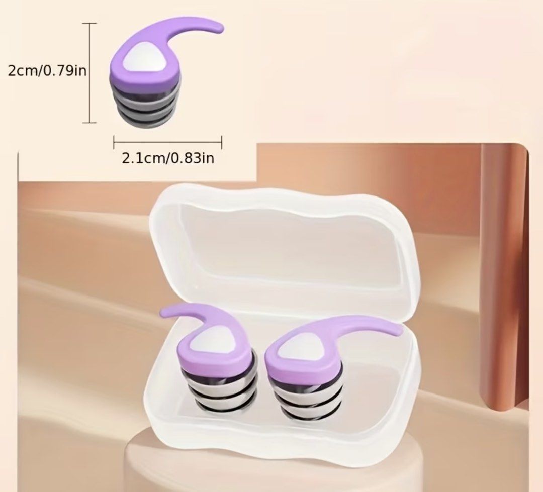 Waterproof Noise Reducing Earplugs with Case (Category: Earphones) located in Caloocan City. Submitted by veryred (Listing ID 1443175667, Image 3). Description: Bought a box of 3 and I’m selling the unused purple one - Purple earplugs perfect for swimming or noisy environments. - Waterproof design to keep ears dry. - Effectively reduces noise for better focus or protection. - Includes a convenient travel case for easy storage and portability. - S
