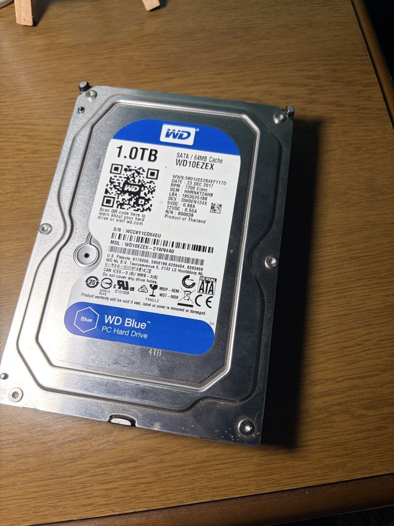 WD Blue 1TB PC Hard Drive SATA 64MB Cache (Category: Hard Disks & Thumbdrives) located in Zamboanga. Submitted by alkabirj (Listing ID 1443197181, Image 1). Description: - WD Blue 1TB PC Hard Drive - Model: WD10EZEX - Storage Capacity: 1TB - Cache: 64MB - Interface: SATA - Ideal for adding extra storage to your PC - Tested and confirmed working - Selling due to personal upgrade.
