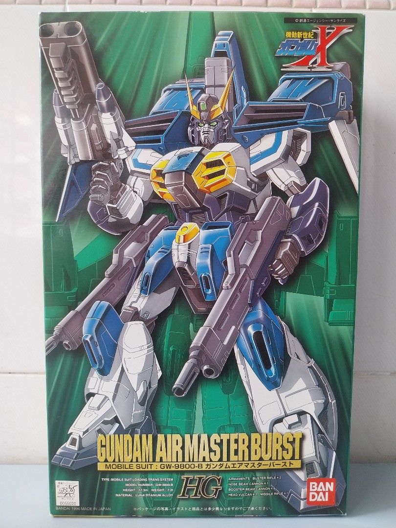 1/100 HG Gundam Airmaster Burst (Category: Gundam Model Kits) located in Singapore. Submitted by madnug1234 (Listing ID 1443391808, Image 1). Description: - Brand new original kit from Bandai. - Vintage model from Gundam X series - Box may have slight wear underneath. not for fussy buyers looking for perfect box condition..