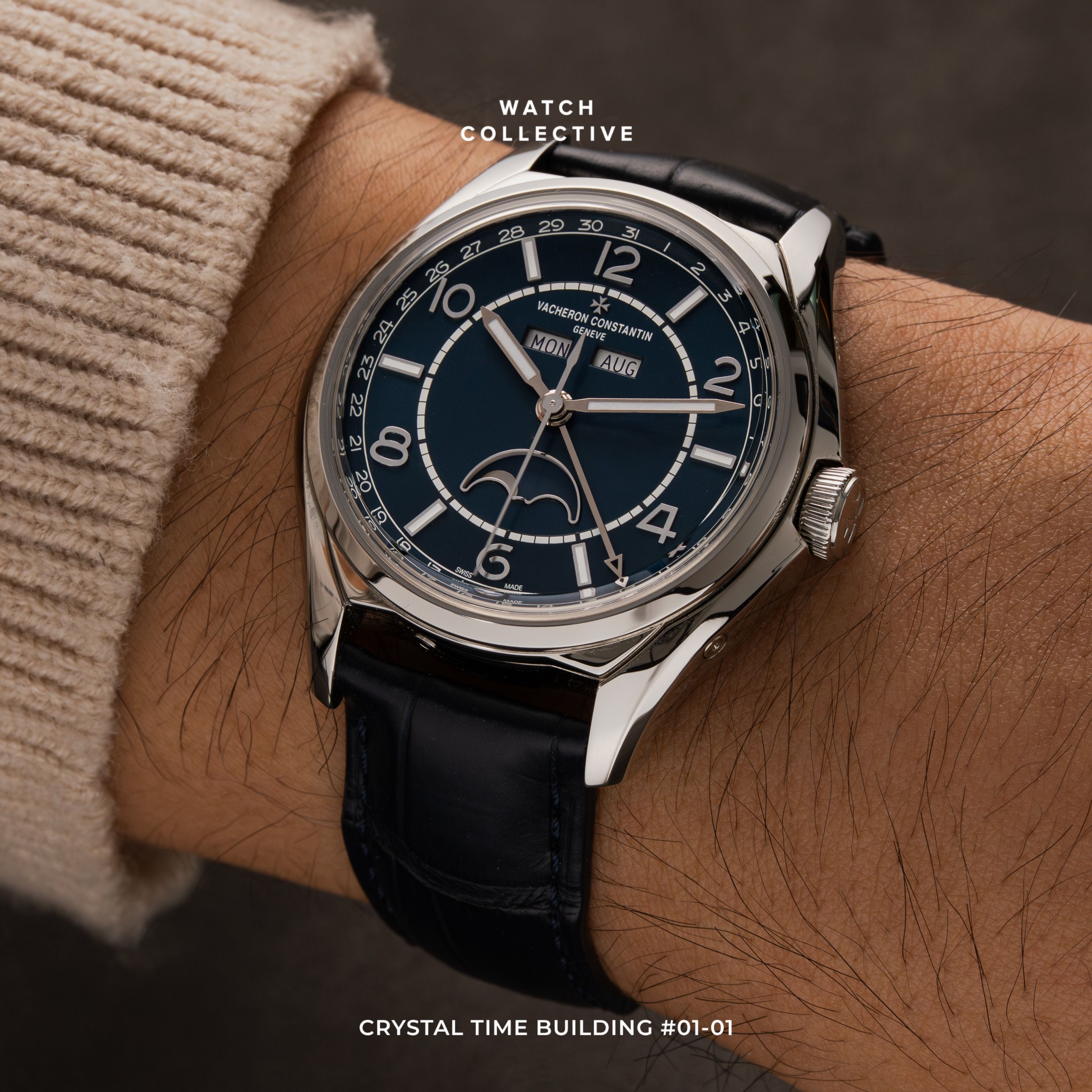 📦2024 LOCAL📜 Vacheron Constantin Fiftysix Stainless steel 40mm automatic 4000E/000A-B548 (Category: Watches) located in Singapore. Submitted by watchcollective (Listing ID 1443362203, Image 1). Description: Vacheron Constantin Fiftysix Stainless steel 40mm automatic Reference Number: 4000E/000A-B548 Condition: Lightly Used Comes with: Complete Set Size: 40mm Case material: Stainless Steel Strap material: Leather Strap Dated: Apr 2024 SKU: VC-WC