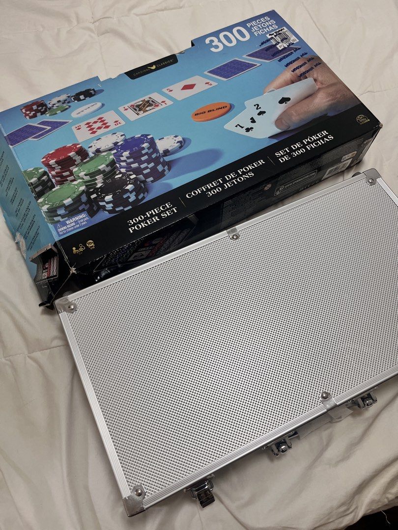 300-Piece Poker Set with Aluminum Case (Category: Board Games & Puzzles) located in Baguio. Submitted by adelfa2018 (Listing ID 1443452502, Image 2). Description: - Complete 300-piece poker set - Includes chips in various colors - NO DECK OF CARDS, yun lang ang kinuna at nilaro na ng junakis - Includes dealer, small blind, and big blind buttons - Sturdy aluminum case with a handle and metallic finish - Ideal for game nights with friends.