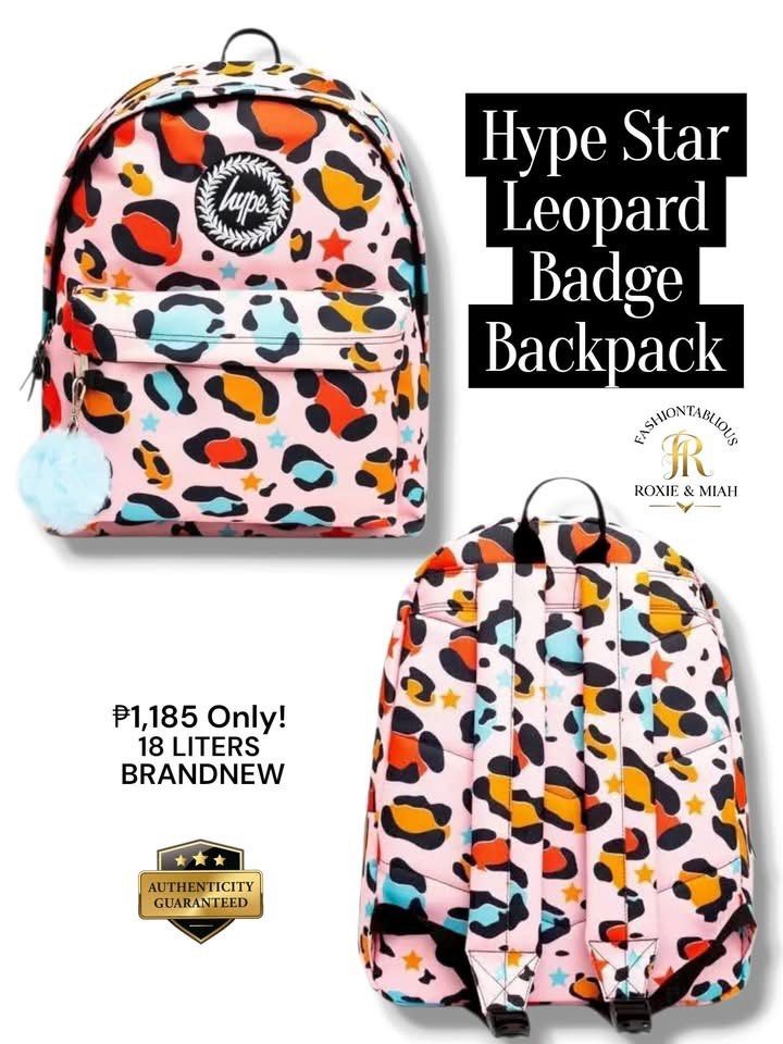 🎒 Hype Star Leopard Badge Backpack (Category: Backpacks) located in Mandaluyong City. Submitted by luxprelovedbagsparadise (Listing ID 1443396296, Image 2). Description: 🐆✨ Warning: This backpack may cause sudden compliments, double takes, and a serious boost in confidence. 😎 🎒 Hype Star Leopard Badge Backpack 💖 Brand New | 18 Liters Capacity 💰 Only ₱1,185! Why blend in when your backpack can do the talking? This eye-catching leopard print 