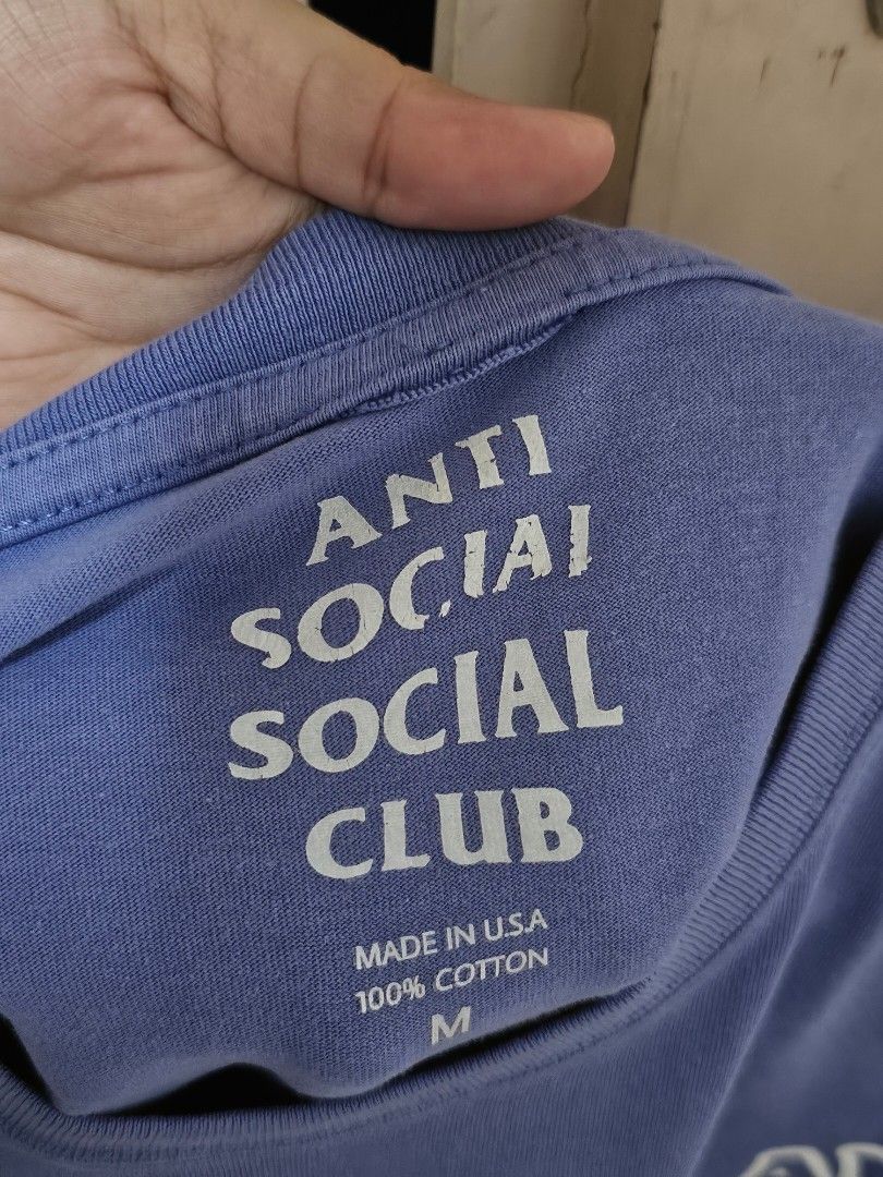 Anti Social Social Club Violet/Purple T-Shirt (Category: Tshirts & Polo Shirts ) located in Marikina City. Submitted by megabytez (Listing ID 1443322945, Image 3). Description: Anti Social Social Club T-Shirt - Size M on tag, can fit Size L - Tag on back is fading - Bought second-hand.