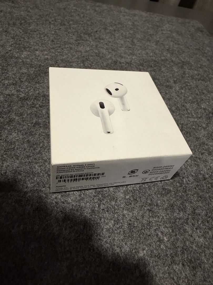 Apple AirPods 4th Gen with Active Noise Cancellation (Category: Earphones) located in Pasig City. Submitted by vividvault00 (Listing ID 1443352389, Image 1). Description: - Apple AirPods 4th Generation - Active Noise Cancellation included - Comes with original box and charging case - Superior sound quality for music and calls - Seamless pairing with Apple devices.