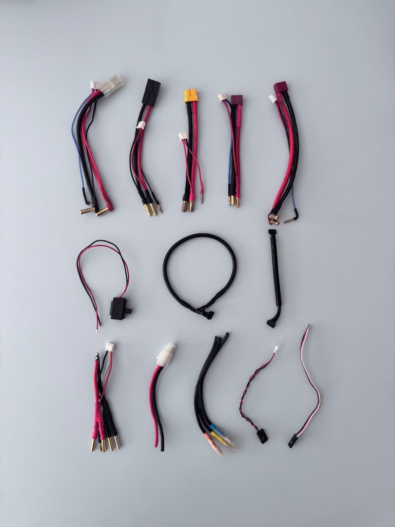 Assorted RC Cables (Category: Remote Control Toys) located in Singapore. Submitted by chan-sama (Listing ID 1436855521, Image 1). Description: LiPo battery cables Sensor cables Motor cables Servo cables Switch .