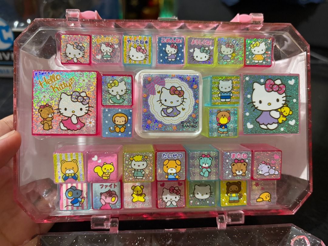 Authentic Sanrio Hello Kitty 27-Piece Stamp Set (Category: Craft Supplies & Tools) located in Valenzuela. Submitted by japantreasurebox88 (Listing ID 1443444882, Image 2). Description: ✅ 27 Stamp Designs ✅ Dual Color Ink Pad (Pink & Blue) ✅ Original Storage Case ✅ Glitter Hello Kitty Designs ✅ Authentic Sanrio Licensed Item Perfect for: 💕 Hello Kitty collectors 📖 Journaling & scrapbooking 🎁 Gifts for Sanrio fans 🖍️ Craft projects 📍Imported f